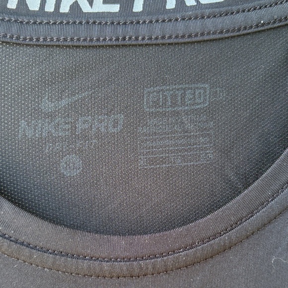 Nike Pro Black Tee with Green and White Graphic - Picture 2 of 4